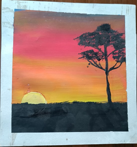 Sunset, painting by Reyansh Chakraborty