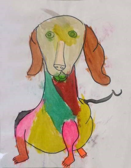 My Dog my friend, painting by Vannya Singh