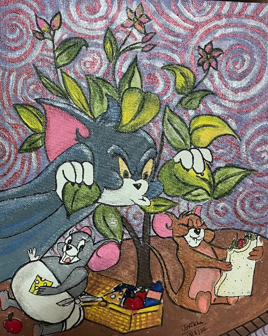 Tom and Jerry, painting by Jothikha 