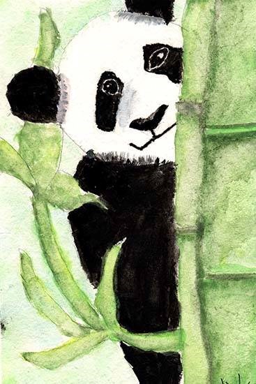 Innocent Panda, painting by Ajayraja S