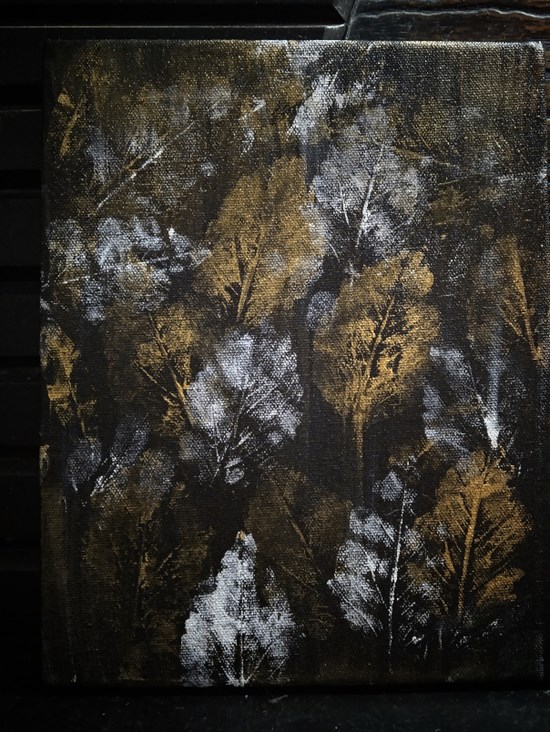 Leaf abstract, painting by Sundus Khalil