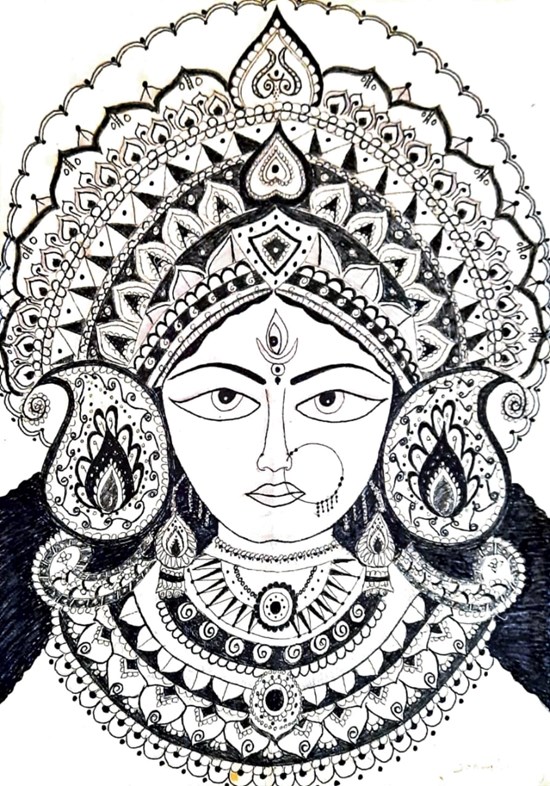 Maa Durga, painting by Pracheta Panda