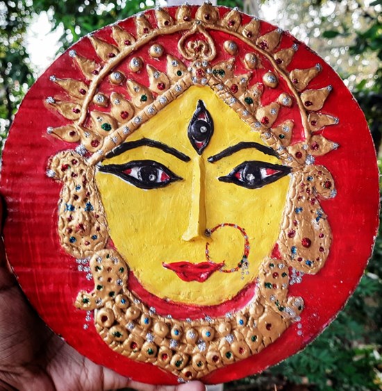 Mural painting of maa durga., painting by Pracheta Panda