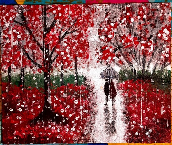 Rainy Day, painting by Pracheta Panda
