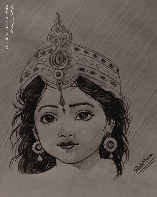 Lord Shree Krishna, painting by Raktima Sau
