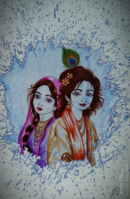 Sri Radha Krishna, painting by Raktima Sau