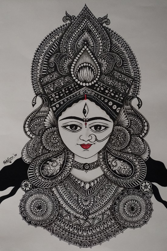Maa Durga, painting by Raktima Sau
