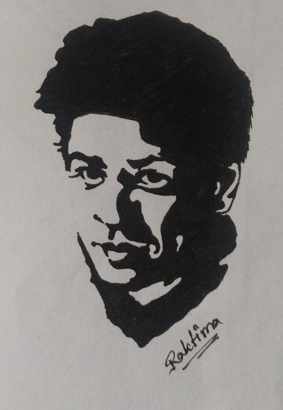 Great actor Shahrukh Khan, painting by Raktima Sau
