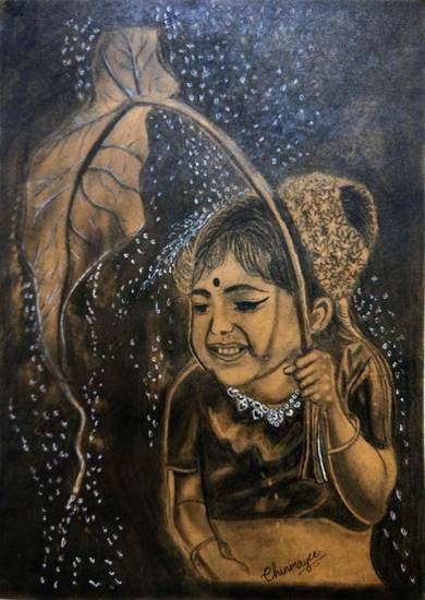 The Little Girl, painting by Chinmayee Sai Revathi. M