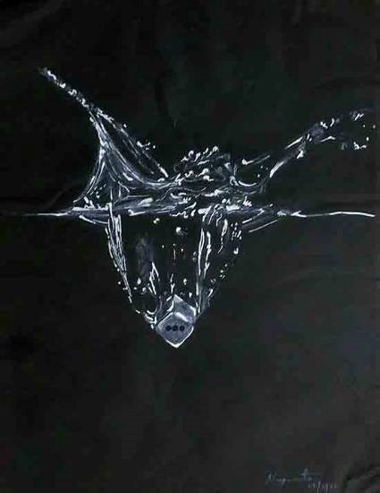 A Moment’s halt, painting by Nayanita Rakshit