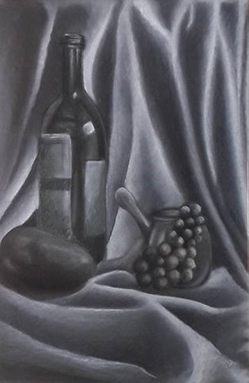 Fruit and Drink, painting by Khaled Hamdy .H