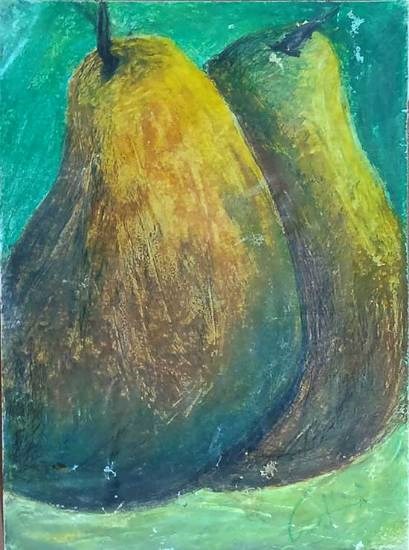 Pear fruit, painting by Khaled Hamdy .H