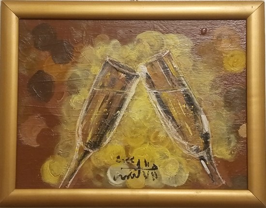 let's drink, painting by Khaled Hamdy .H