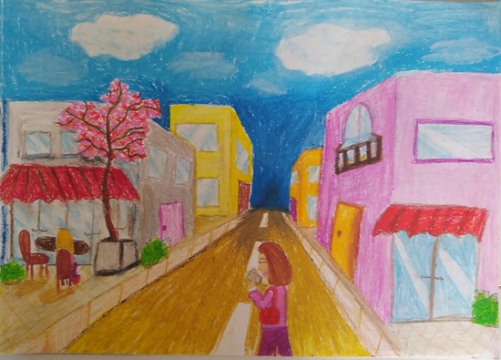on the road, painting by Eylul Celikkiran