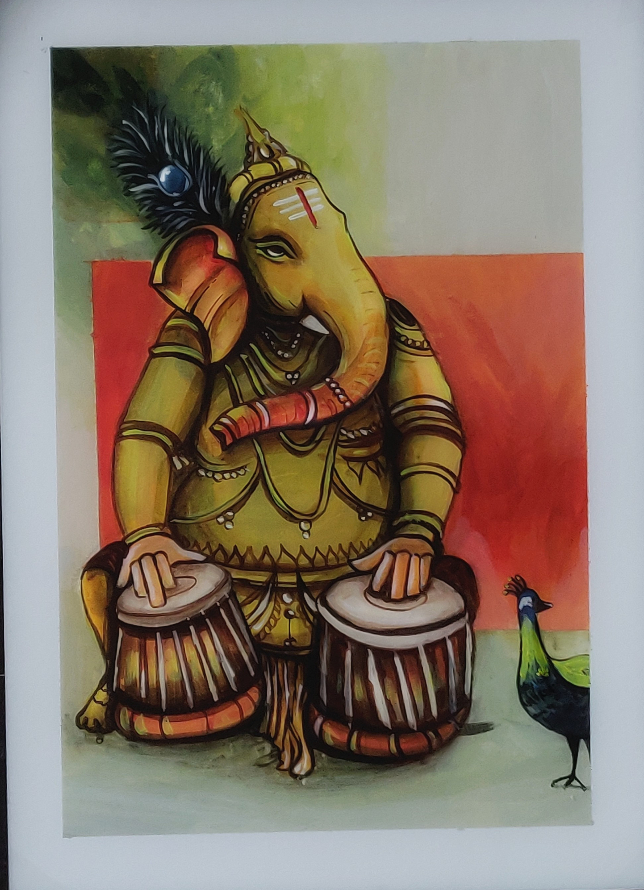 Painting  by Sumaid Pal Singh Bakshi - Ganesha