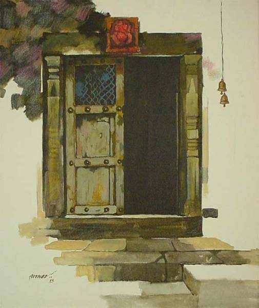 Old Temple II, painting by Anwar Husain