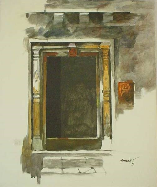 Old Temple I, painting by Anwar Husain