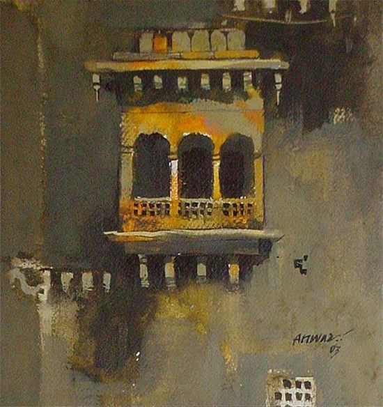 Old Window III, painting by Anwar Husain