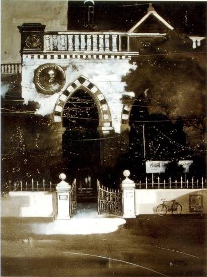 Cityscape IV, painting by Anwar Husain