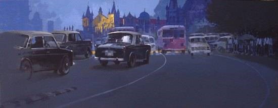 Mumbai XVIII, painting by Anwar Husain