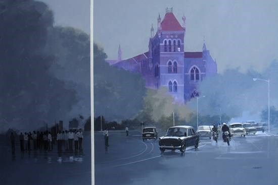 This is Mumbai, painting by Anwar Husain