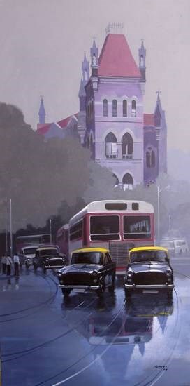 Mumbai Series III, painting by Anwar Husain