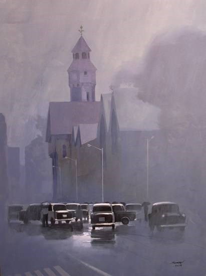Mumbai Series IV, painting by Anwar Husain