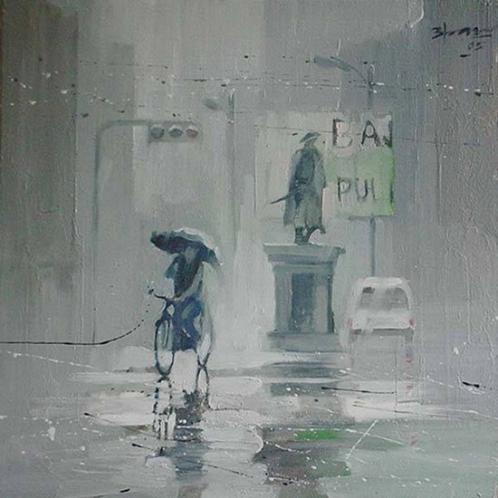 Rain I, painting by Anwar Husain