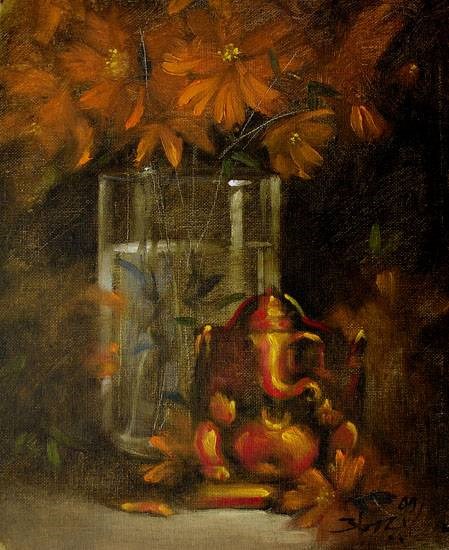 Still life XI, painting by Anwar Husain