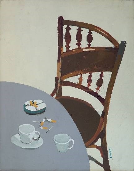 After Chai and Cigarette, painting by Anwar Husain