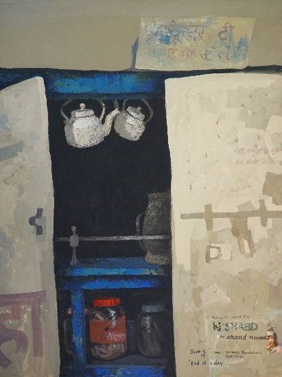 Tea Shop, painting by Anwar Husain