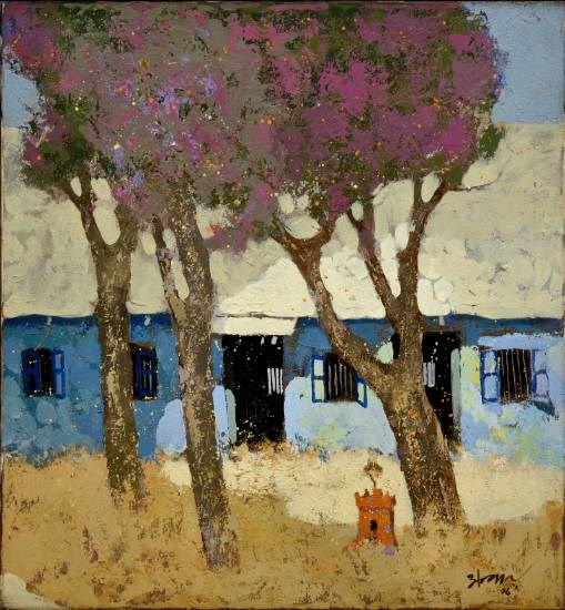Blue House, painting by Anwar Husain
