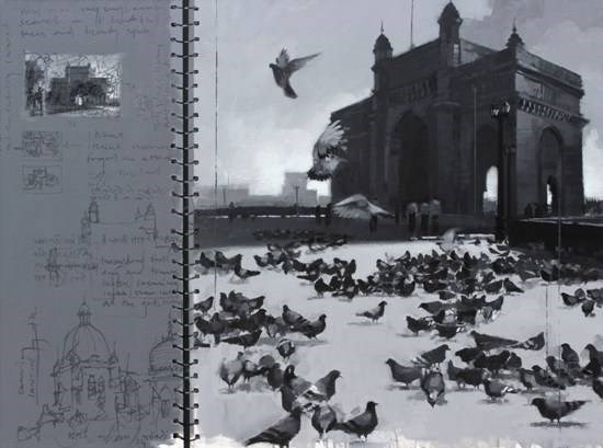 Mumbai Diary - 8, painting by Anwar Husain