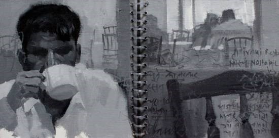 Mumbai Diary - 52, painting by Anwar Husain