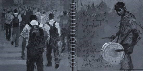 Mumbai Diary - 53, painting by Anwar Husain