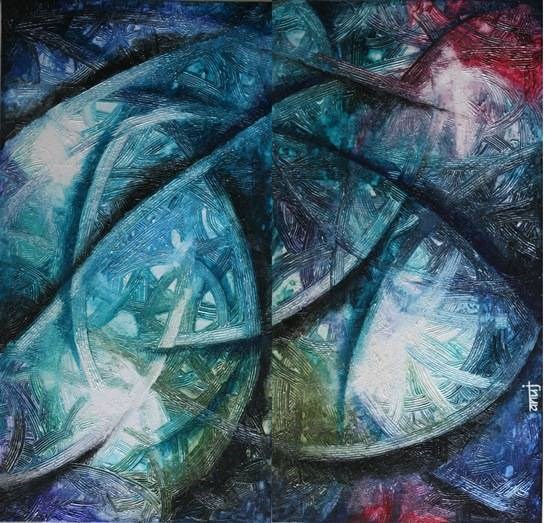 Ornate (2 Panels), painting by Anuj Malhotra