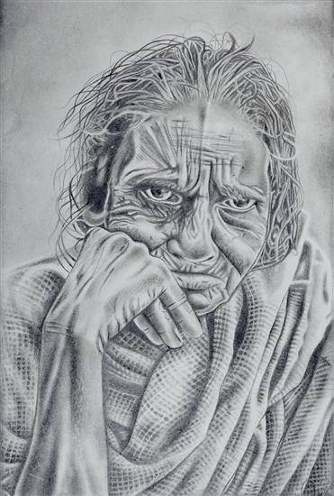 Painting  by Ragini Vyas - Old lady