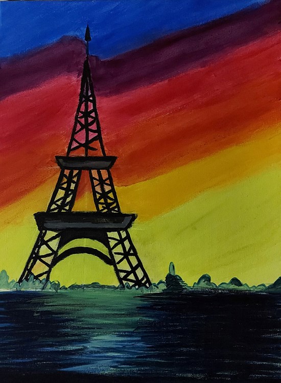 Eiffel tower, painting by Shreya Singh