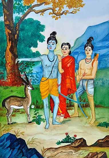 Painting  by Parul Wagh - Exile of Lord Rama
