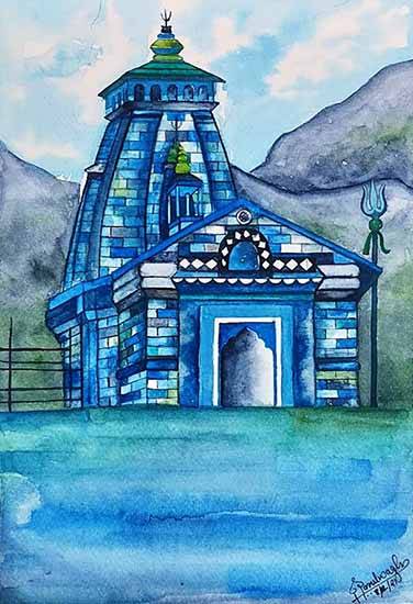 Painting  by Parul Wagh - Kedarnath Temple