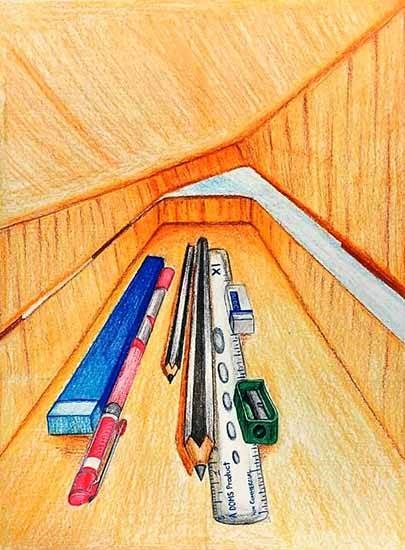 The Pencil Box, painting by Parul Wagh