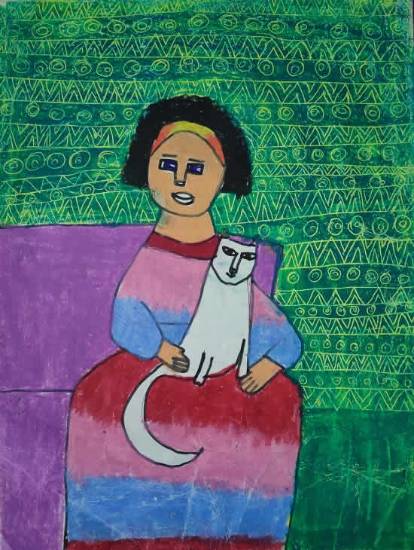 Painting  by Urmi Shah - Cat lover