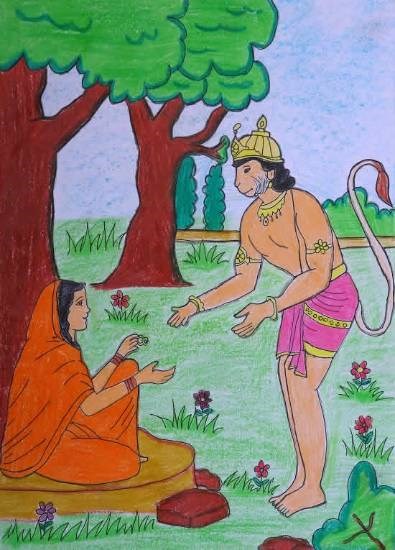 Sita mata, painting by Samana K