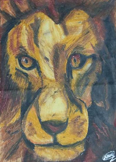 Painting  by Neor Phukan - The Lion