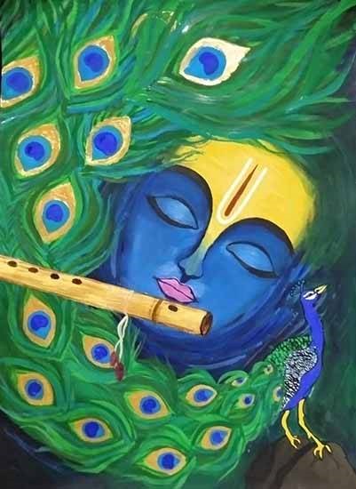 Krishna, painting by Rucha Sohoni