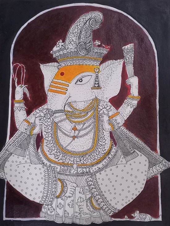 Ganesha, painting by Sai Surte