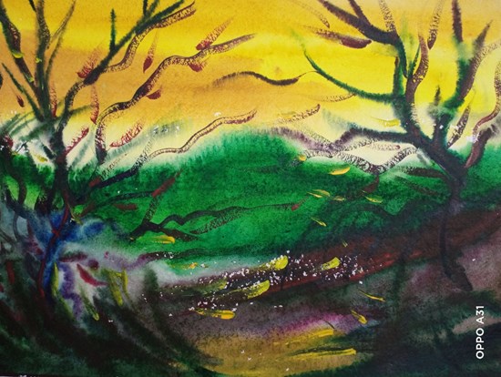 Untitled-I, painting by Sudipto Chakraborty