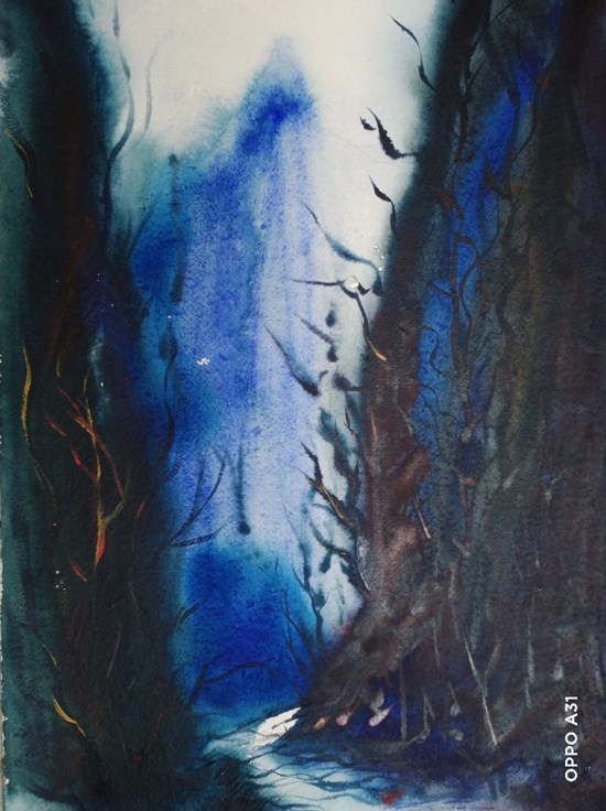 The Road, painting by Sudipto Chakraborty