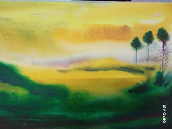 Landscape1, painting by Sudipto Chakraborty