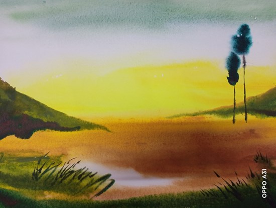 Landscape 2, painting by Sudipto Chakraborty